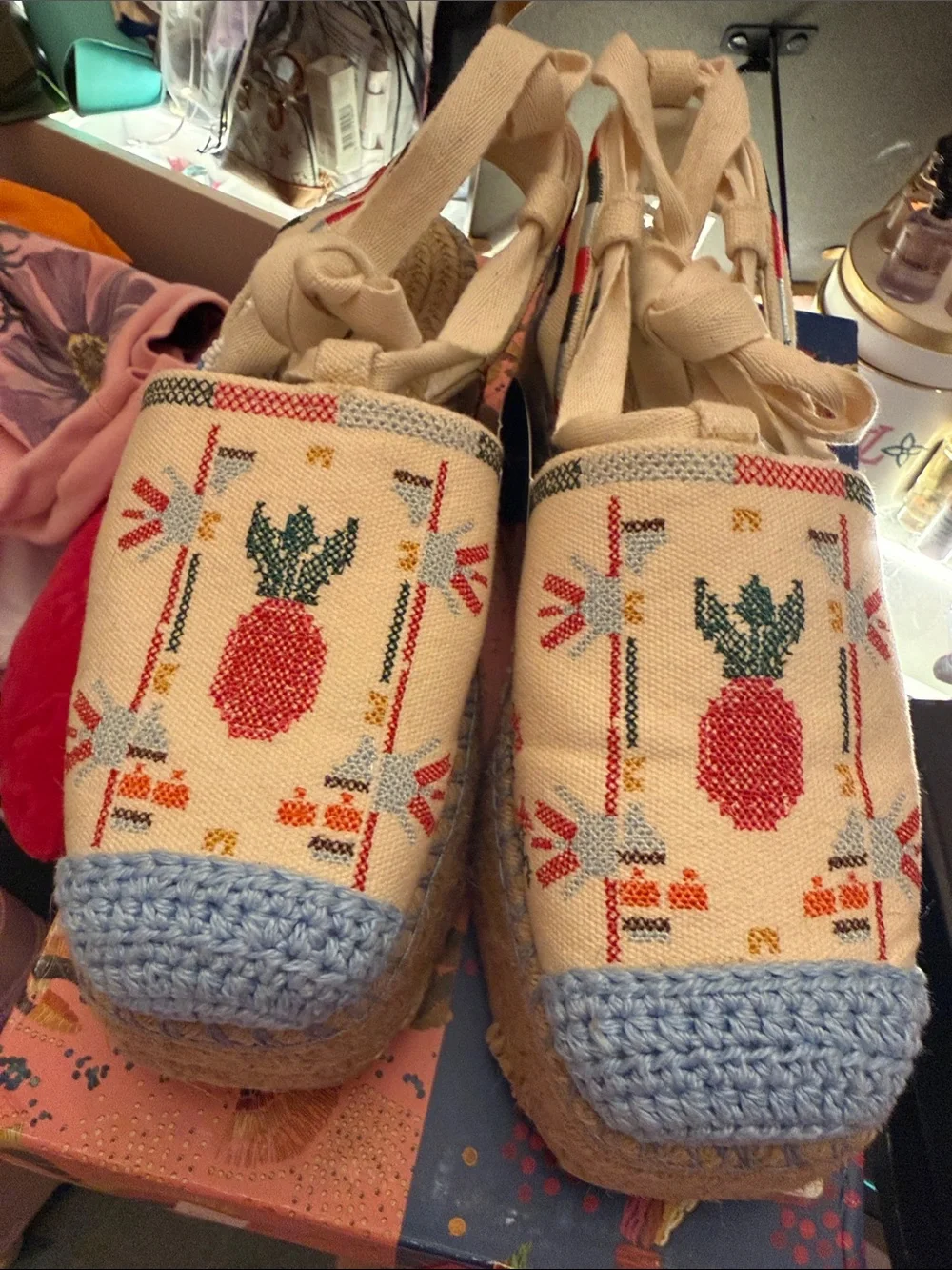 Farm Rio Off White Paradise Espadrille Platform